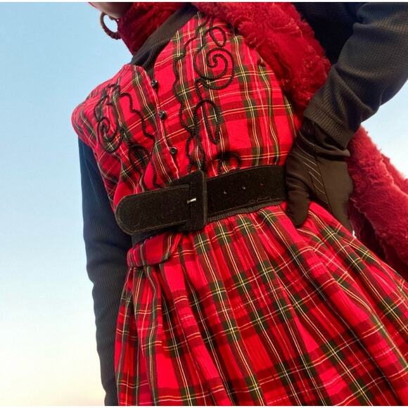 Vintage Plaid Midi Dress-Size 20W - Picture 1 of 6